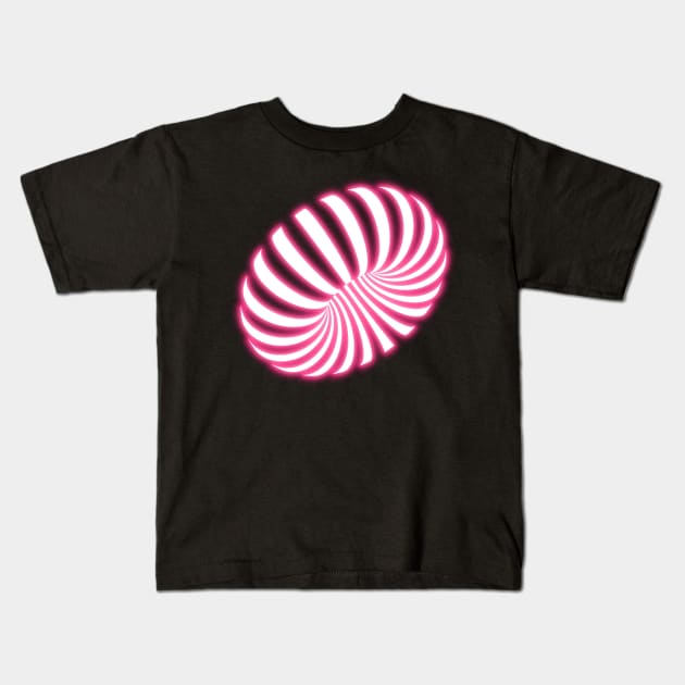 Glow Pink Neon Torus Optical Illusion Kids T-Shirt by la chataigne qui vole ⭐⭐⭐⭐⭐